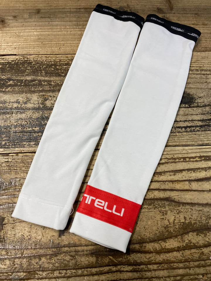 JT067 カステリ CASTELLI アームウォーマー 白 S 裏起毛
