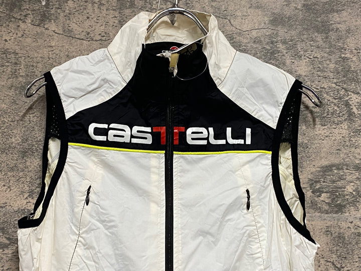 JS659 カステリ CASTELLI ROSSO CORSA サイクルベスト ジレ 白 M