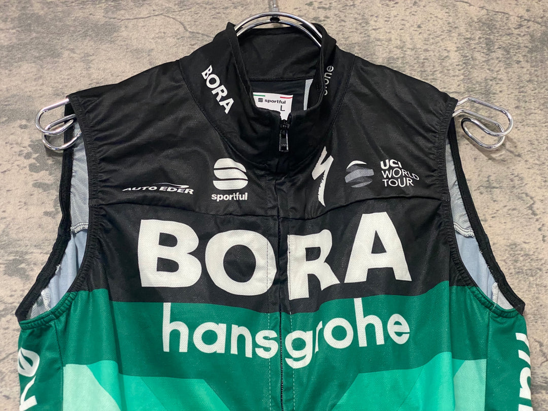KJ776 スポーツフル sportful サイクルベスト ジレ 黒 白 L BORA hansgrohe