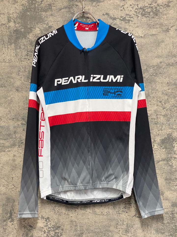 KH053 パールイズミ PEARL iZUMi 長袖 サイクルジャージ 黒 総柄 L