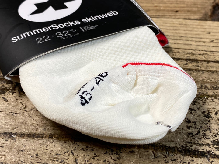 JQ201 アソス assos summerSocks skinweb サイクルソックス 白 2