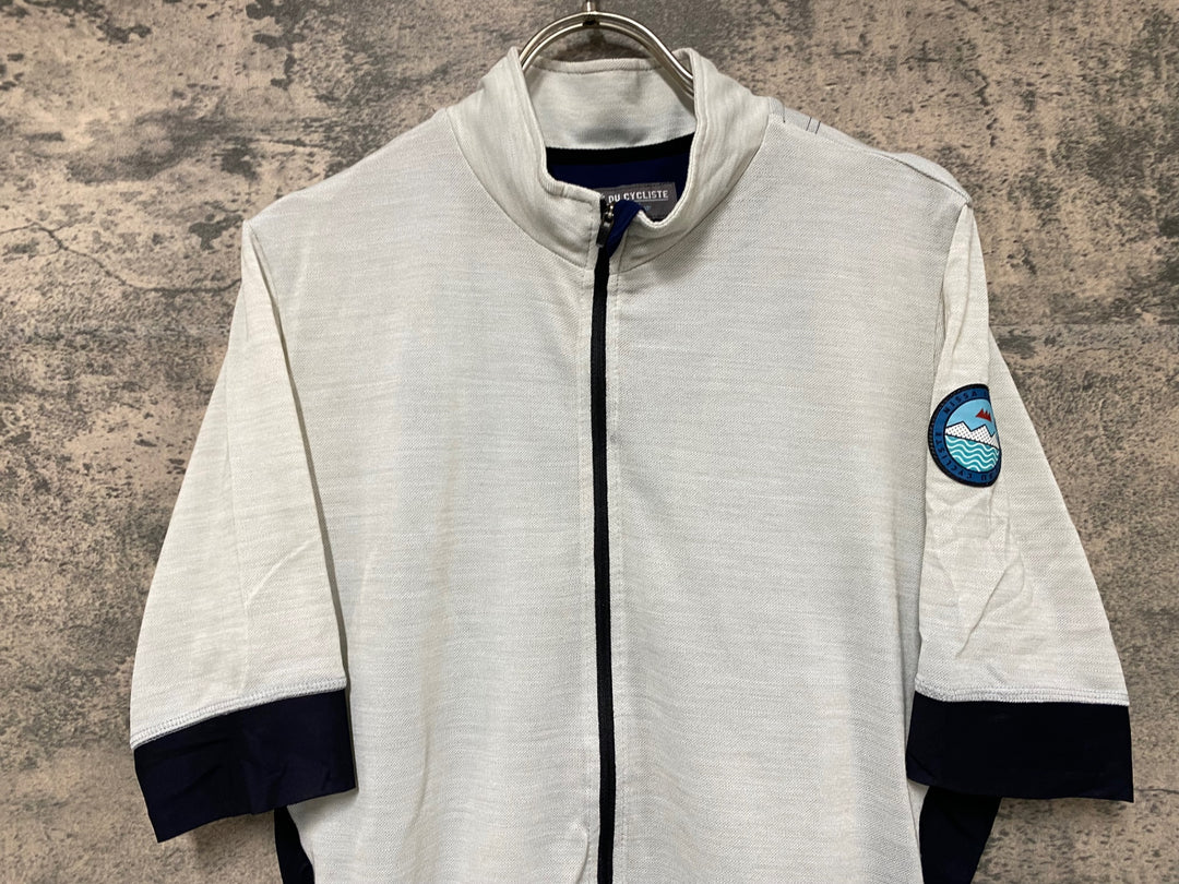 JY656 カフェドシクリステ CAFE DU CYCLISTE EGLANTINE Man 半袖 サイクルジャージ オフホワイト 黒 L