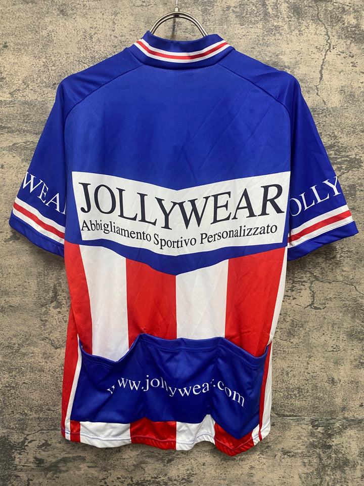 JO213 ジョリーウェア JOLLYWEAR 半袖 サイクルジャージ 青 白 赤 LL