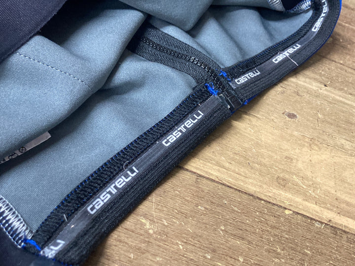 JU247 カステリ CASTELLI ロッソコルサ ROSSO CORSA perfetto 長袖 サイクルジャケット 青 M GORE ※裾ゴム切れ,襟破れ