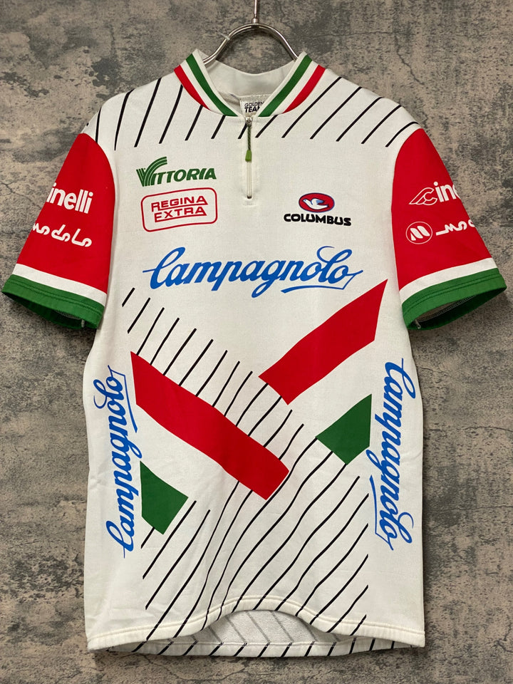 KJ353 GOLDEN TEAM 半袖 サイクルジャージ 白 CAMPAGNOLO ※サイズ不明,穴あり