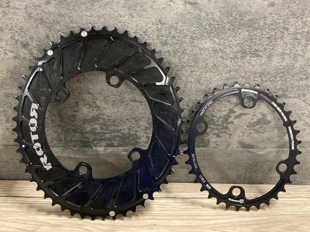 KB311 ローター ROTOR QRINGS AERO チェーンリング 2x BCD110 12/11S 4ARM 52/36T RIDEA 70xx用 チェーンリングボルト 付属