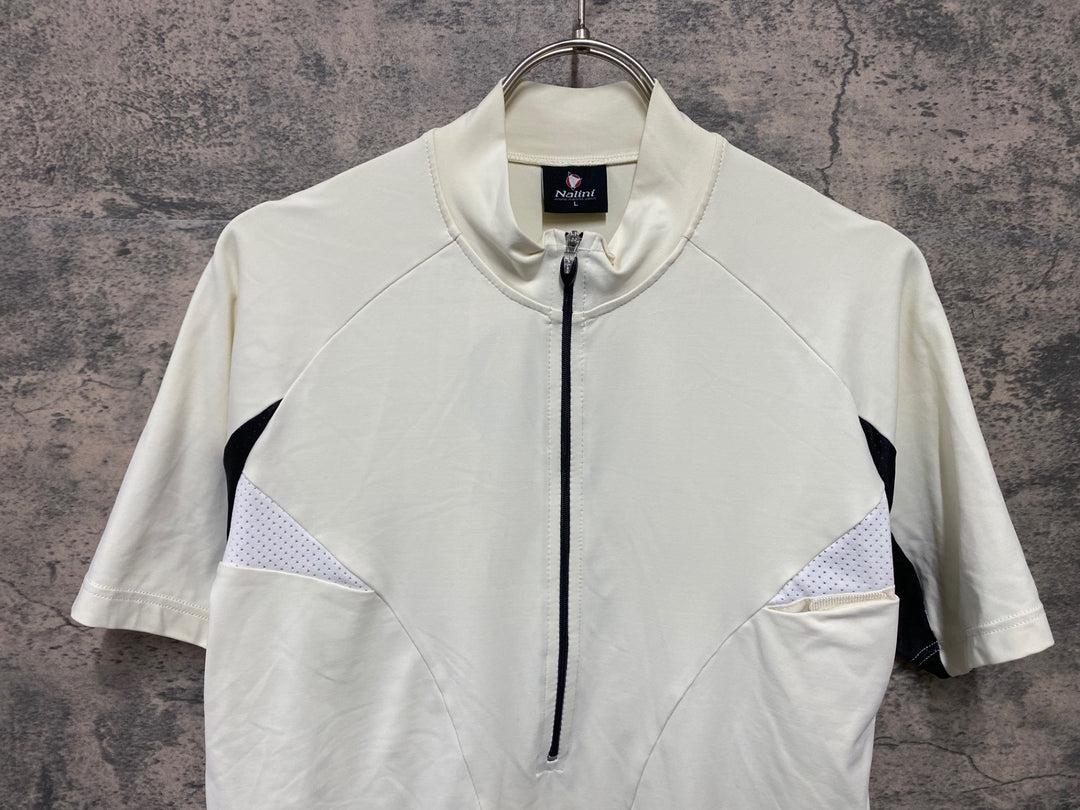 KD357 ナリーニ NALINI 半袖 サイクルジャージ 白 クリーム色 M