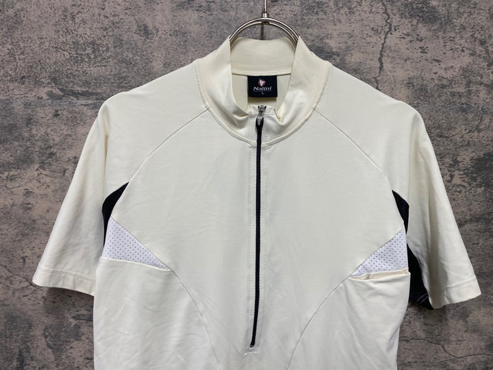 KD357 ナリーニ NALINI 半袖 サイクルジャージ 白 クリーム色 M