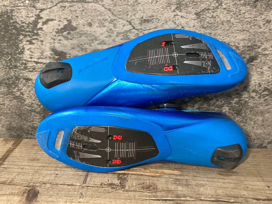 JY155 シマノ SHIMANO S-PHYRE SHRC901 B01 S ビンディングシューズ 3穴 青 EU40.5 ※ボルト受け欠の為ジャンク