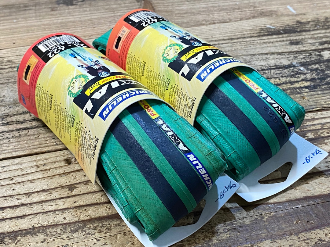 JZ341 ミシュラン MICHELIN AXIAL PRO WINTER クリンチャー タイヤ 700x23C チェレステカラー 2本セット
