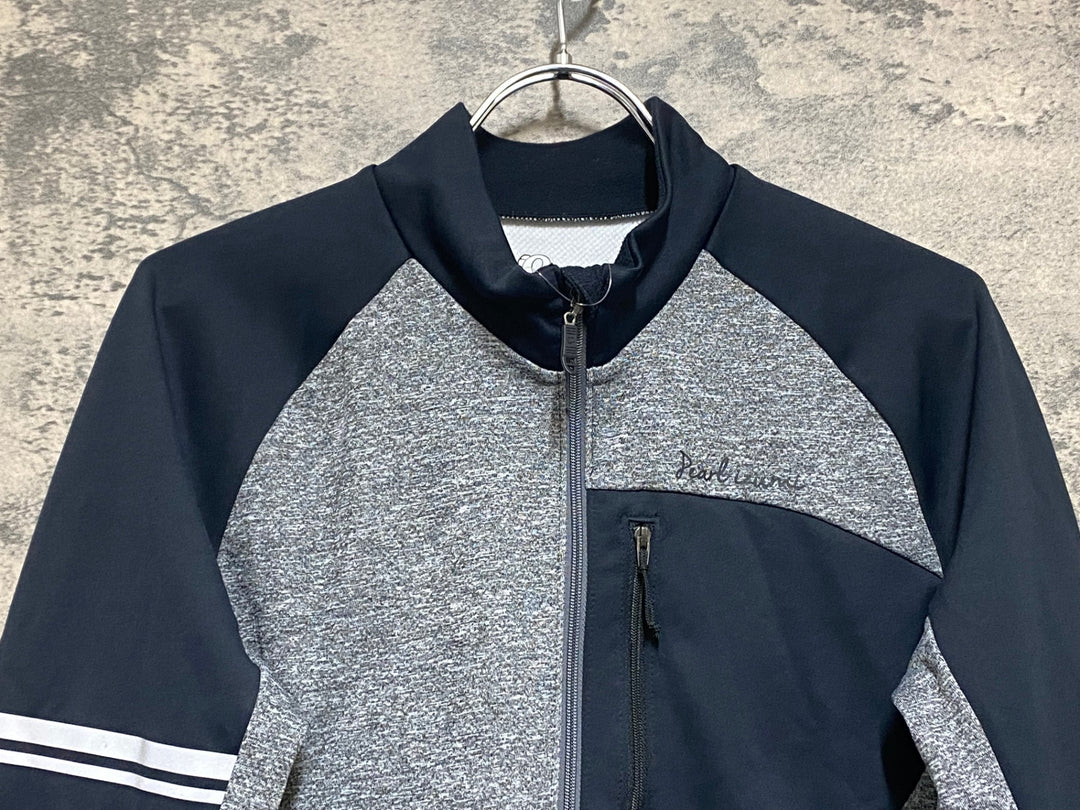 KN167 パールイズミ PEARL iZUMi 長袖 サイクルジャージ グレー 黒 L 裏起毛