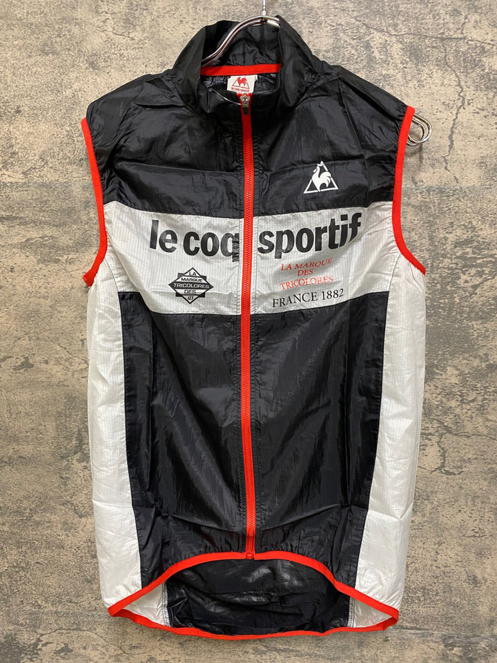 JR109 ルコックスポルティフ le coq sportif ジレ サイクルベスト 黒 白 O