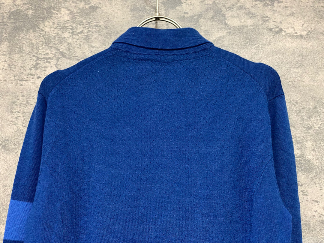 JV924 ラファ Rapha MERINO POLO 長袖 ポロシャツ 濃紺 S