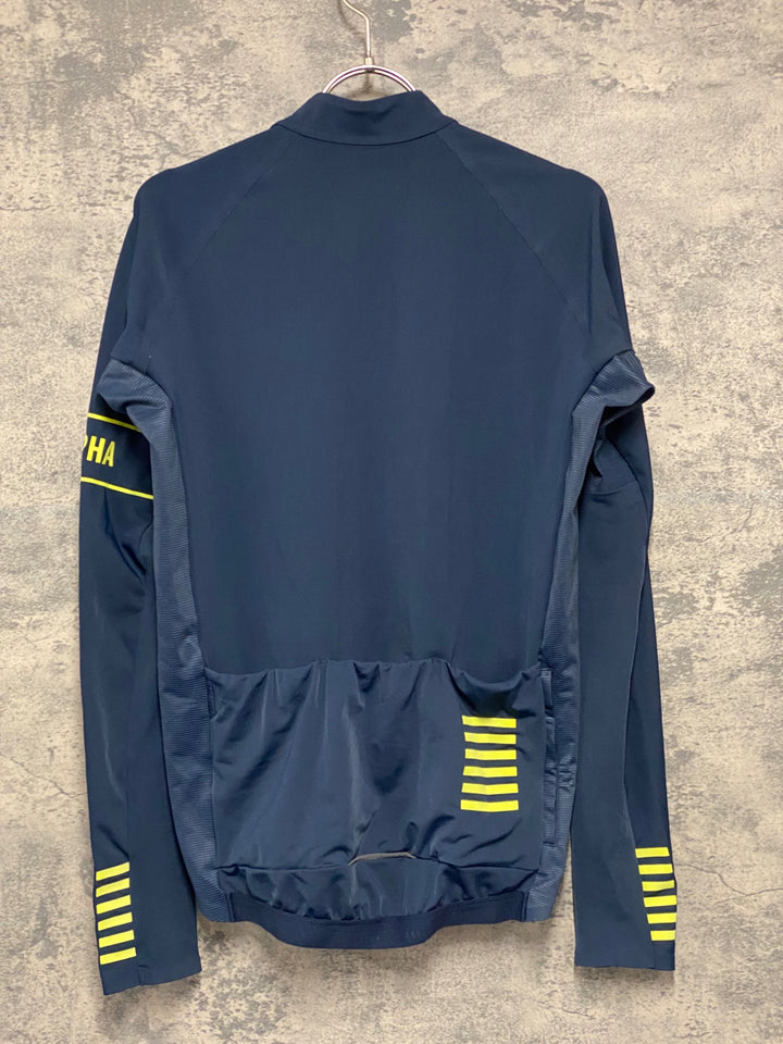 JU974 ラファ Rapha PRO TEAM LONG SLEEVE THERMAL JERSEY 長袖 サイクルジャージ 濃紺 M 裏起毛
