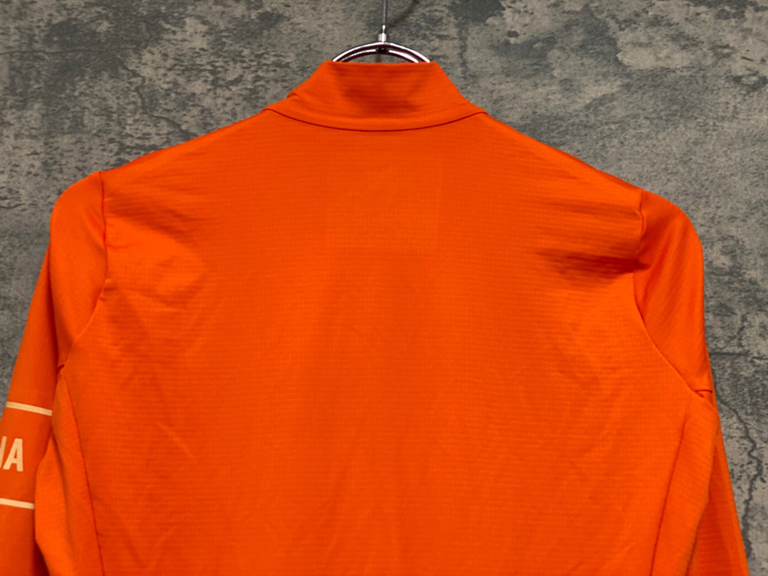 JE244 ラファ Rapha PRO TEAM LONG SLEEVE JERSEY 長袖 サイクルジャージ オレンジ XS 裏起毛