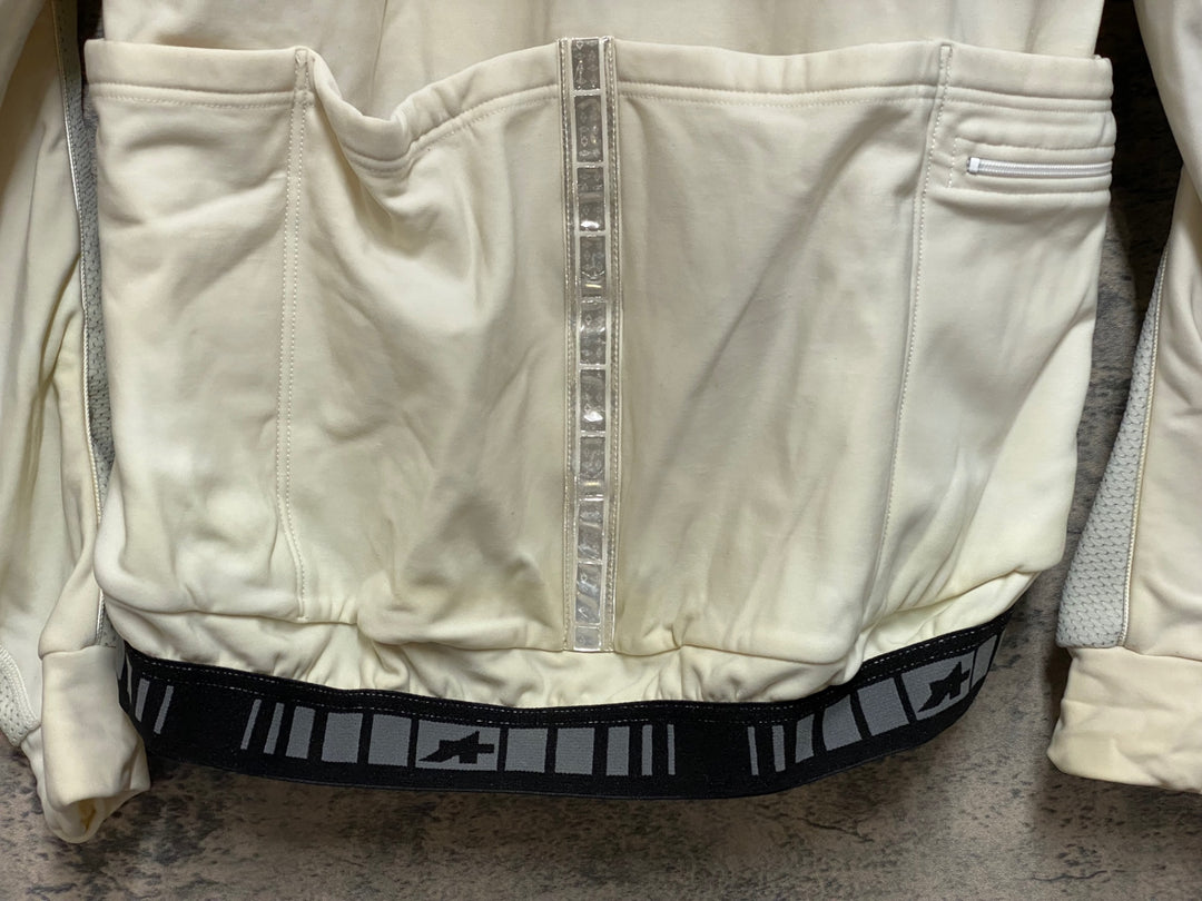 JQ186 アソス assos AIR BLOCK 851 長袖サイクルジャケット 白黒 M 裏起毛 黄ばみあり