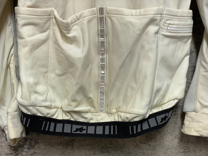 JQ186 アソス assos AIR BLOCK 851 長袖サイクルジャケット 白黒 M 裏起毛 黄ばみあり