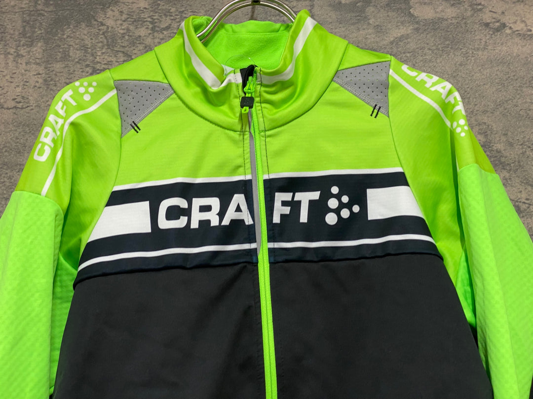 JS991 クラフト CRAFT 長袖 サイクルジャケット 黄緑 黒 M 裏起毛