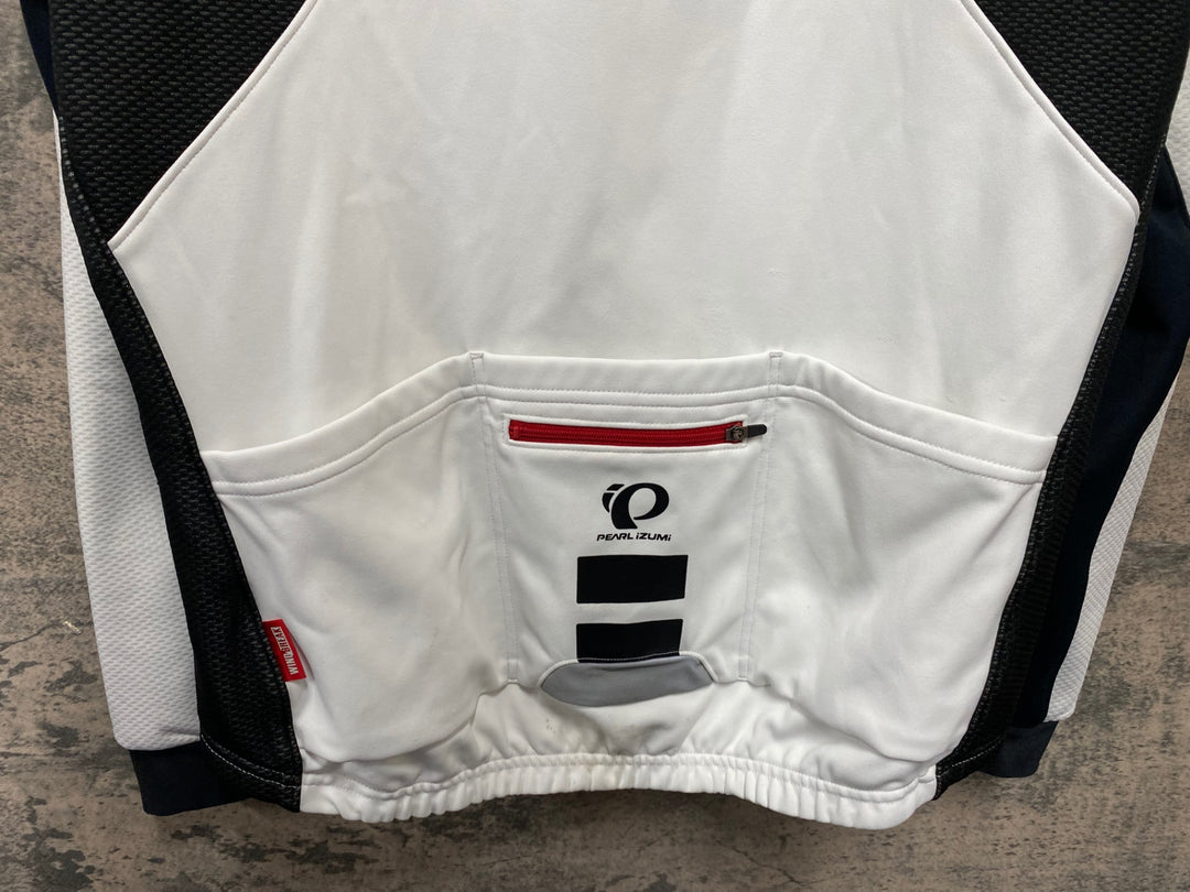 KG272 パールイズミ PEARL iZUMi 長袖 サイクルジャージ 白 黒 XL 裏起毛