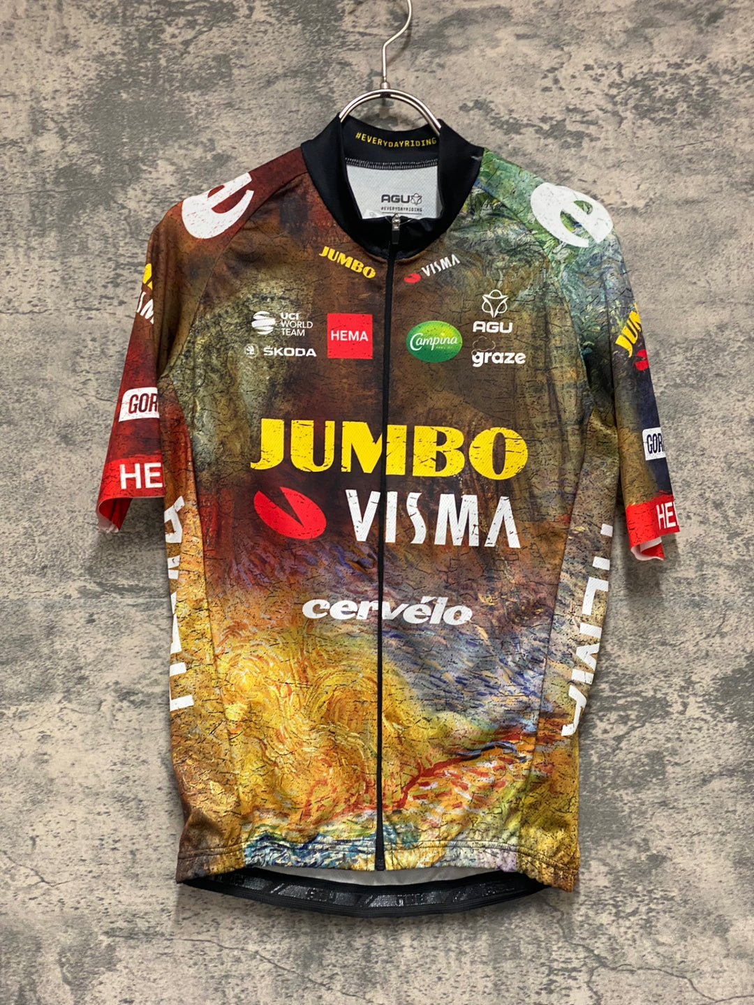 KG647 AGU 半袖 サイクルジャージ JUMBO VISMA TDF 2022半袖 サイクルジャージ S