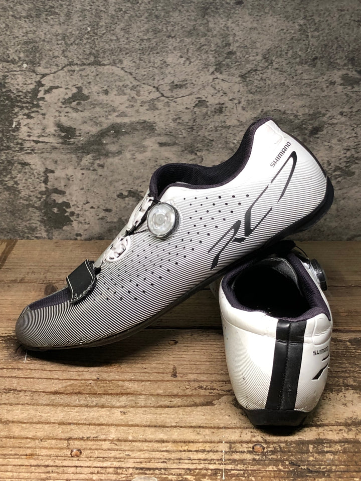 JP858 シマノ SHIMANO RC7 SH-RC700-S W ビンディングシューズ 3穴 白 EU44