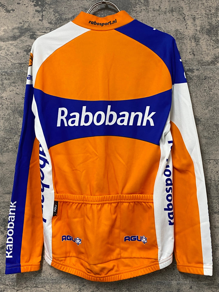 KA111 アグ AGU 長袖 サイクルジャージ オレンジ 青 XS 裏起毛 レプリカ Rabobank