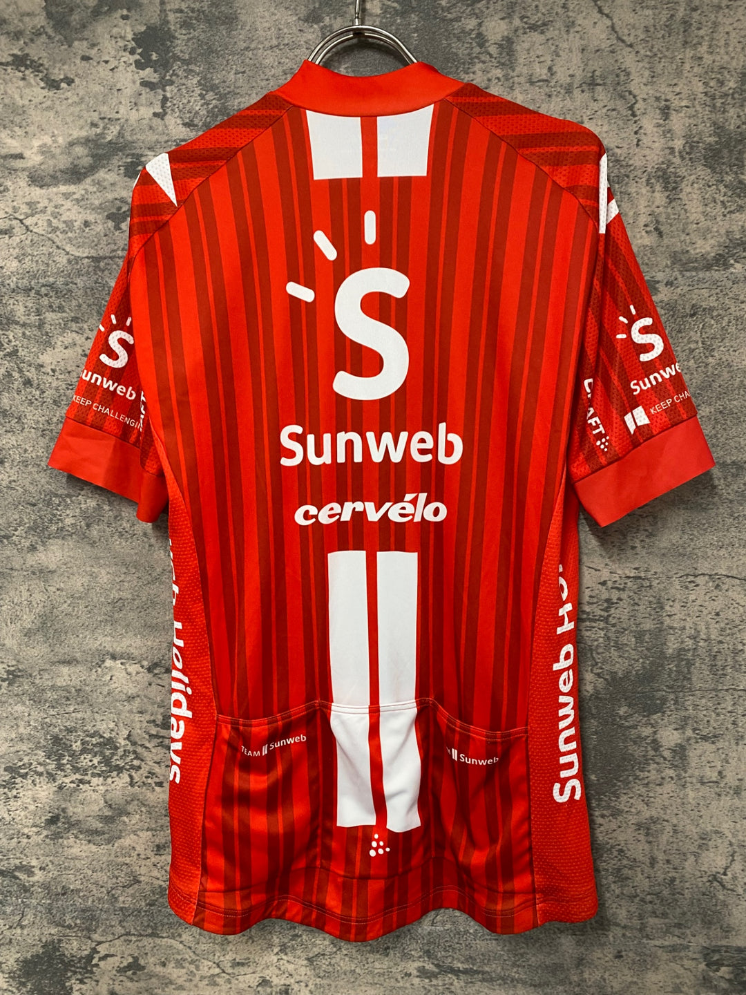 JF858 クラフト CRAFT 半袖 サイクルジャージ 赤 L Team Sunweb