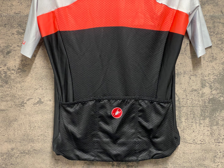 JV047 カステリ CASTELLI 半袖 サイクルジャージ グレー オレンジ ブラック レディース M 未使用