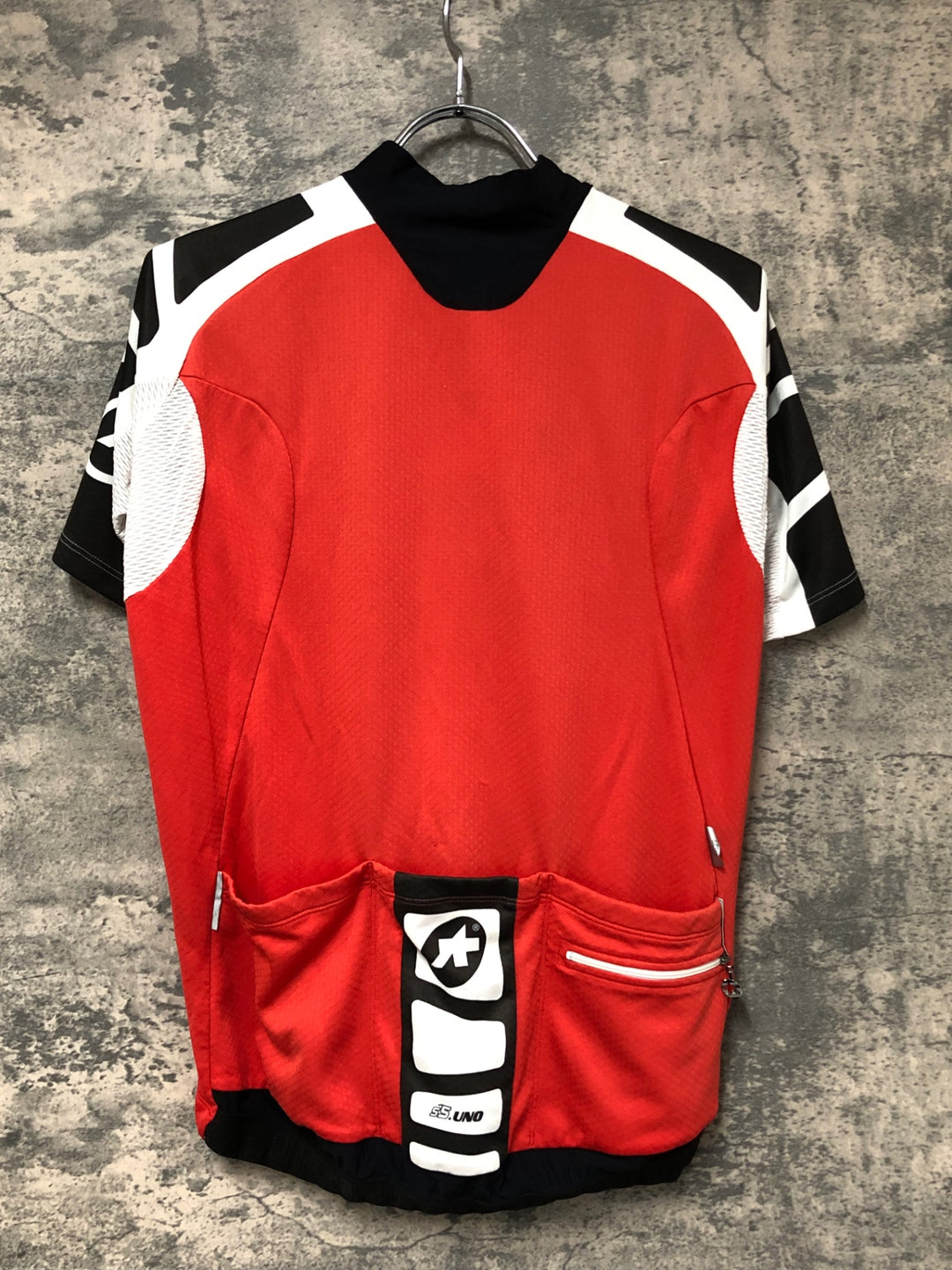 JQ567 アソス ASSOS 半袖 サイクルジャージ 赤白 L ※汚れ