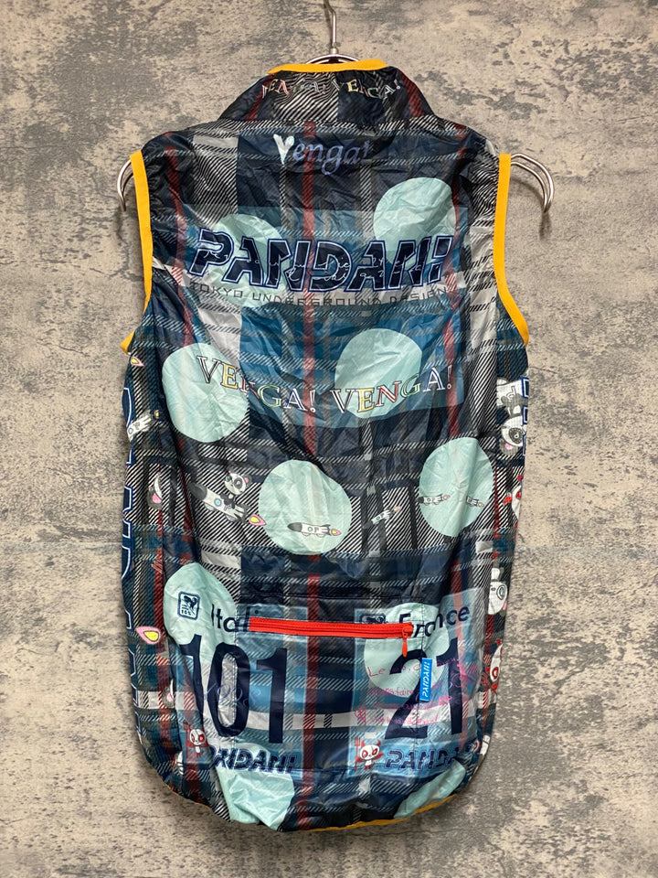KG963 パンダーニ Pandani サイクルベスト ジレ 黒 総柄 XS