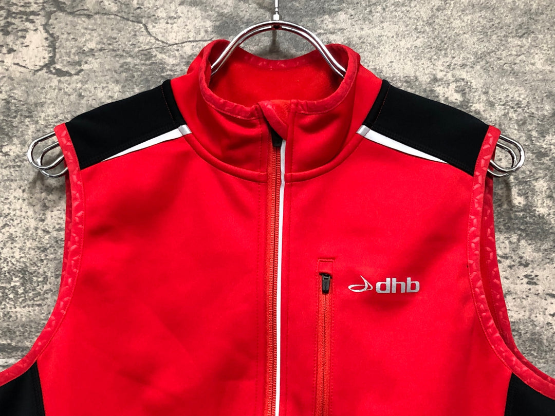 JE128 DHB サイクルベスト ジレ 裏起毛 赤 XS