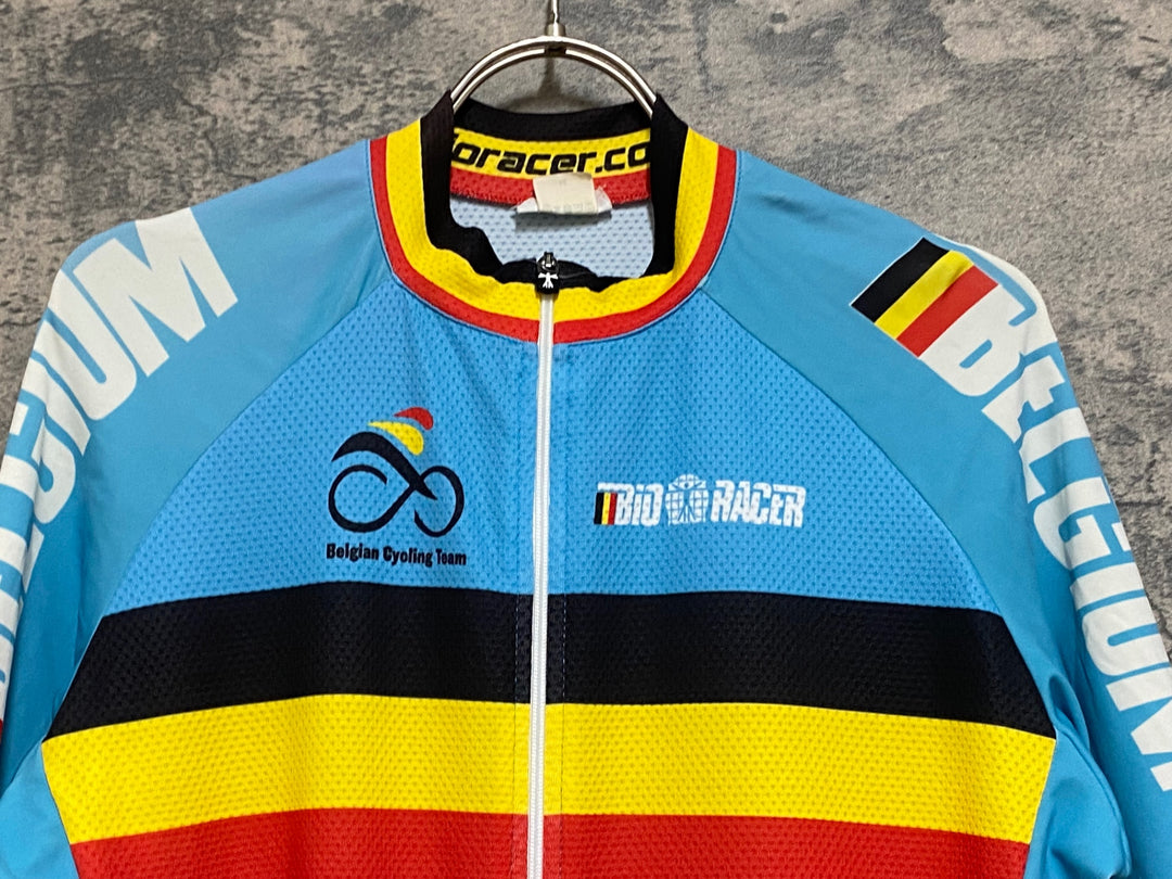 JS089 ビオレーサー BIORACER 半袖 サイクルジャージ 水 M ベルギー