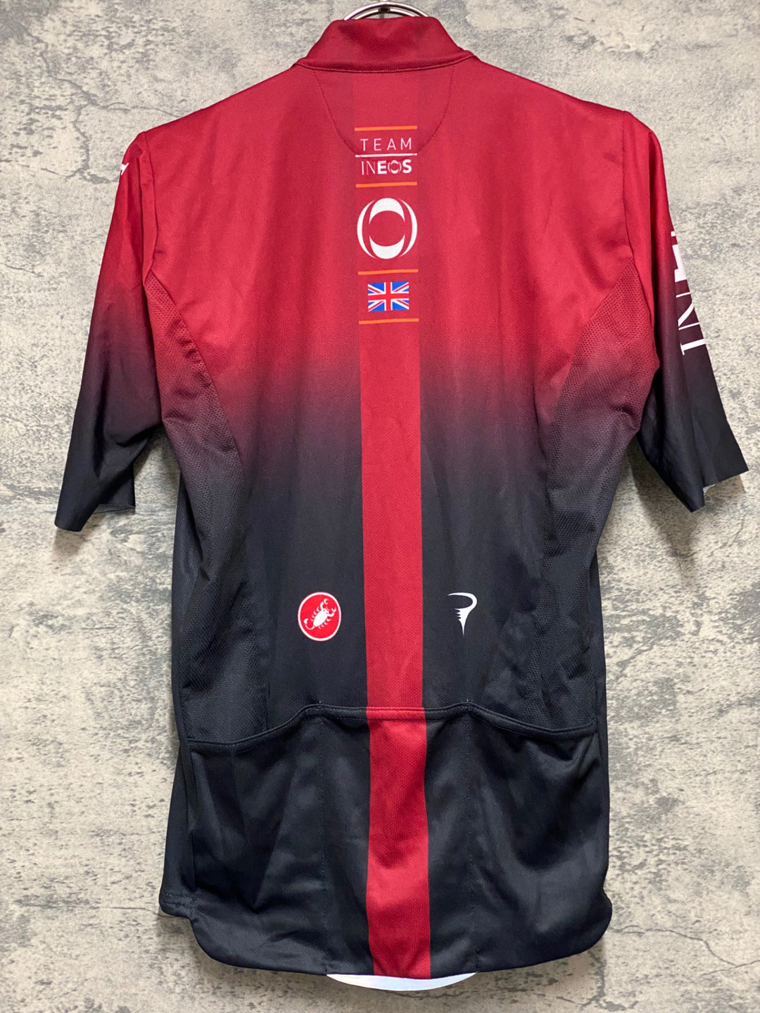 KG335 カステリ CASTELLI 半袖 サイクルジャージ 赤 黒 S INEOS