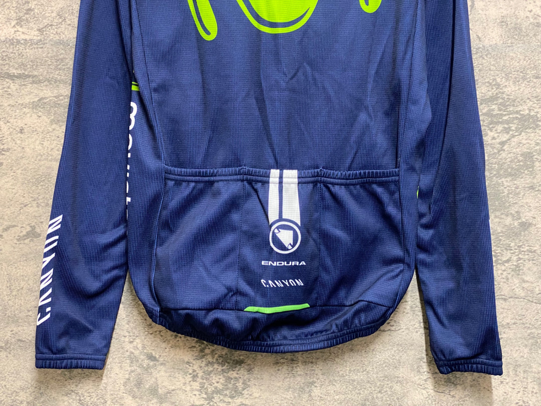 JS493 エンデュラ ENDURA 長袖 サイクルジャージ 濃紺 サイズ不明 movistar ※タグ劣化