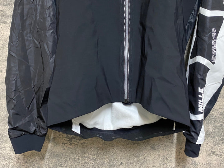 JP396 アソス ASSOS MILLE JACKET EVO7 長袖 サイクルジャケット 黒 白 M 裏起毛