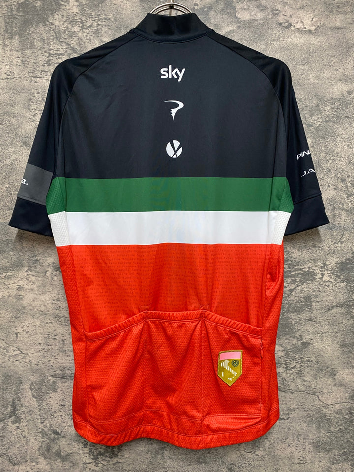 JN156 ラファ Rapha MEN'S COUNTRY JERSEY 半袖 サイクルジャージ 黒 赤 緑 M TEAM Sky