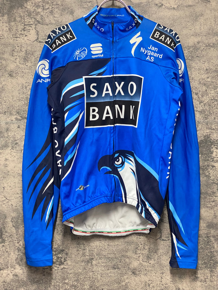 KJ803 スポーツフル sportful 長袖 サイクルジャージ 青 M 裏起毛 SAXO BANK
