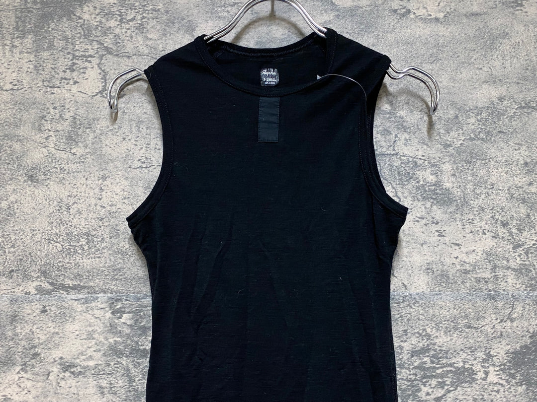 JP206 ラファ Rapha MERINO BASE LAYER ノースリーブ ベースレイヤー 黒 XS ※タグ劣化