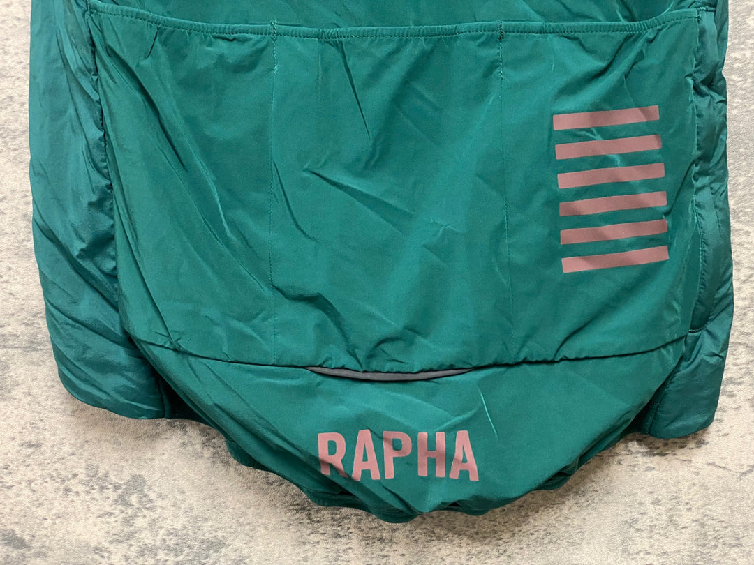 KB325 ラファ Rapha PRO TEAM INSULATED GILET ジレ サイクルベスト 緑 S 裏起毛