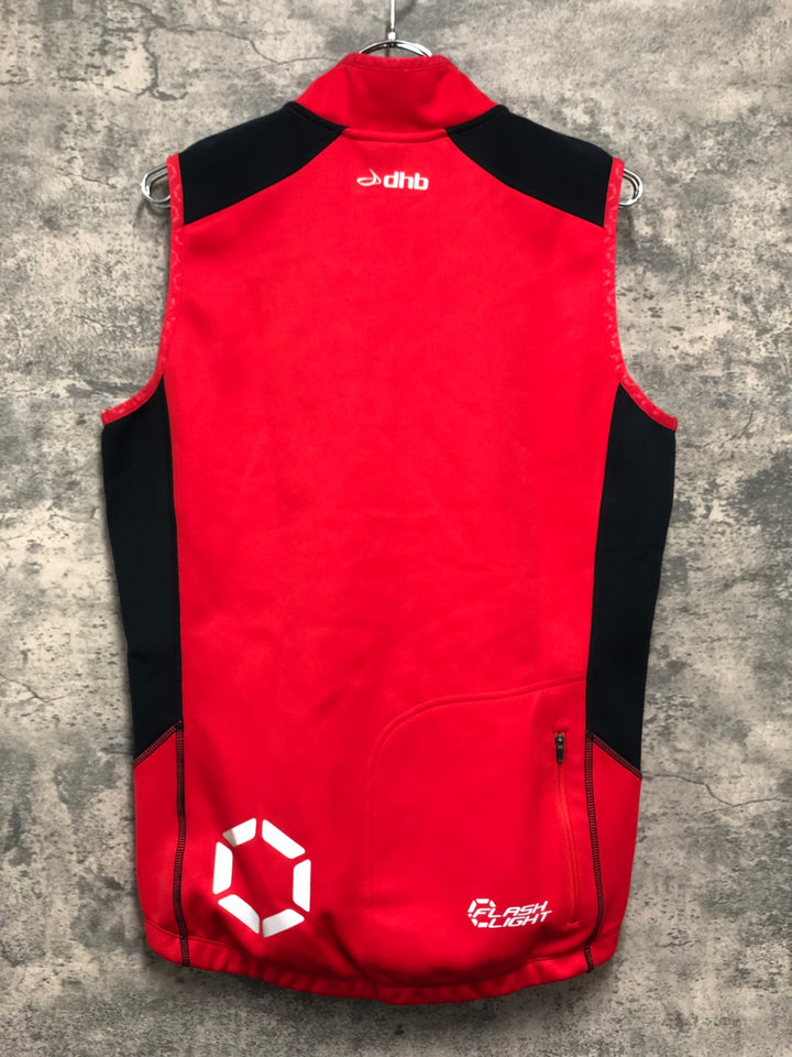 JE128 DHB サイクルベスト ジレ 裏起毛 赤 XS