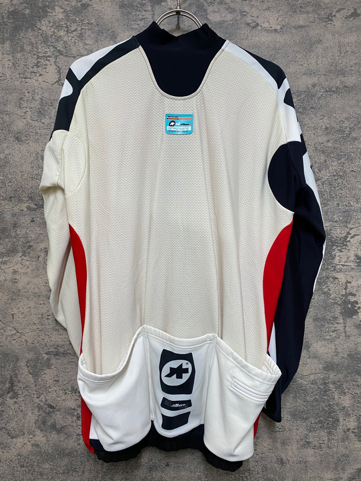 JN595 アソス assos iJ.tibru 長袖サイクルジャケット 白赤黒 TIR 裏起毛 ※黄ばみ