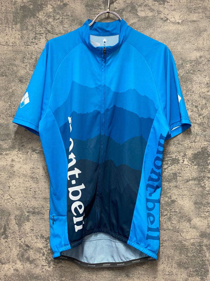 KL209 モンベル mont-bell 半袖 サイクルジャージ 水 青 XL