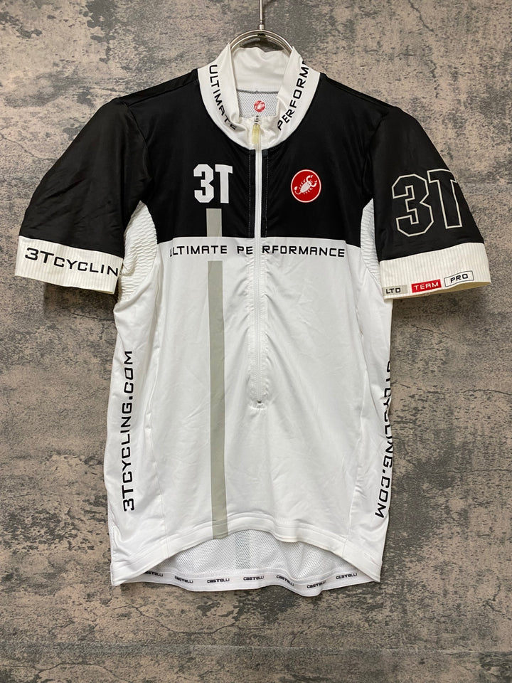 JV212 カステリ CASTELLI 半袖 サイクルジャージ 白 黒 L 3T