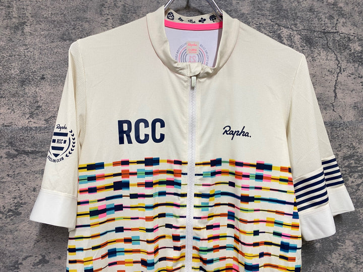 KD250 ラファ Rapha RCC 2021 ANNUAL PT TRAINING JERSEY 半袖 サイクルジャージ ベージュ 総柄 XL