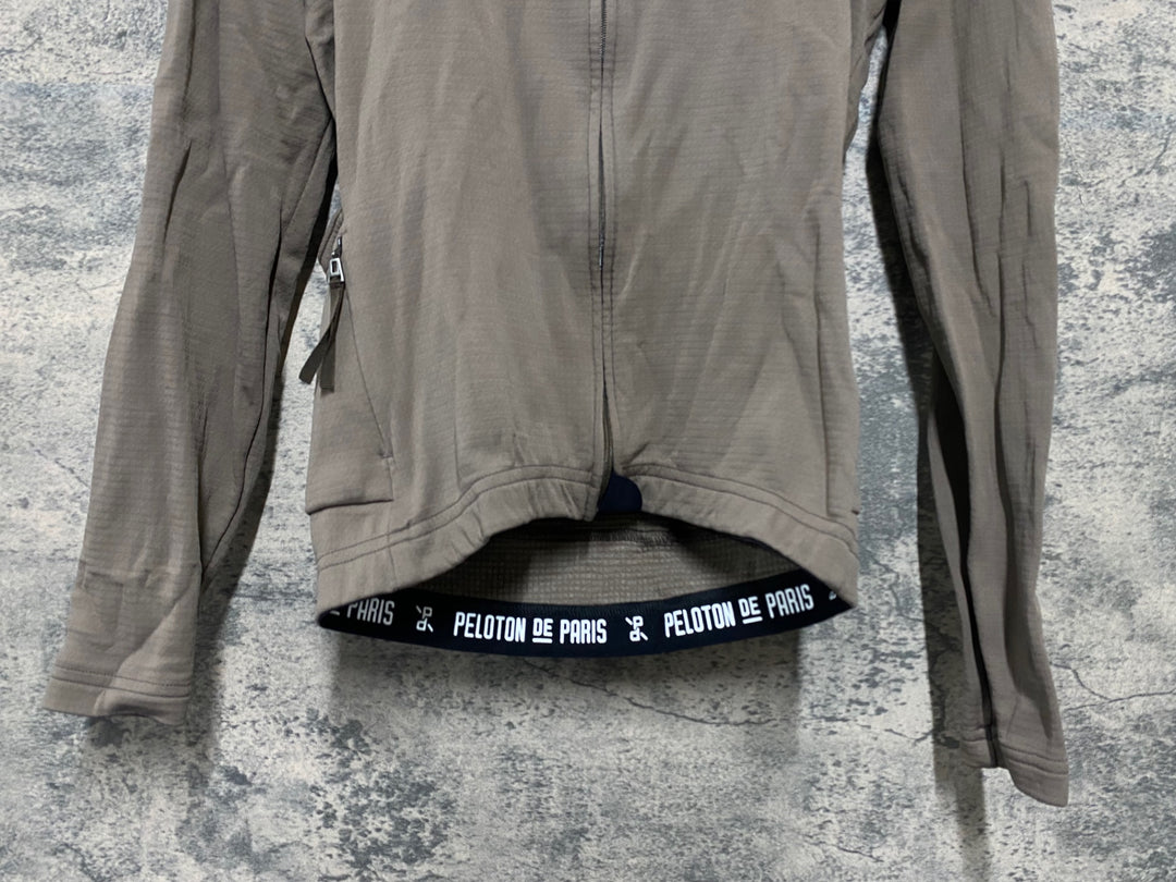 KB615 プロトンドパリ Peloton de Paris AVONTURIER MERINO LS JERSEY 長袖 サイクルジャージ ブラウン XS 裏起毛
