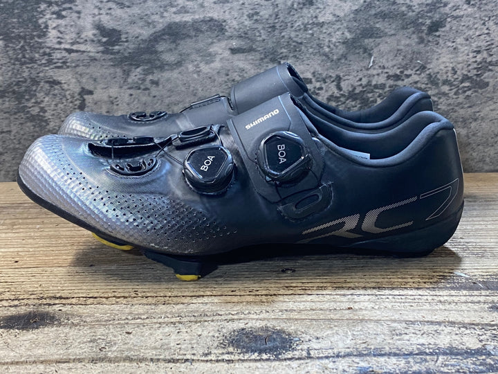 JW933 シマノ SHIMANO PC7 SHRC702M WIDE ビンディングシューズ 3穴 BOA シルバー 黒 EU41