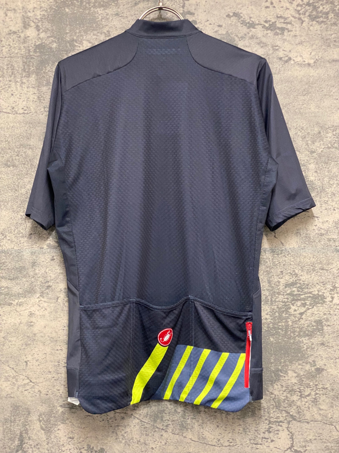 KG671 カステリ CASTELLI 半袖 サイクルジャージ グレー L ほつれあり