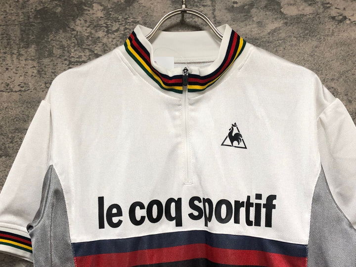 KK454 ルコックスポルティフ le coq sportif 半袖 サイクルジャージ 白 O