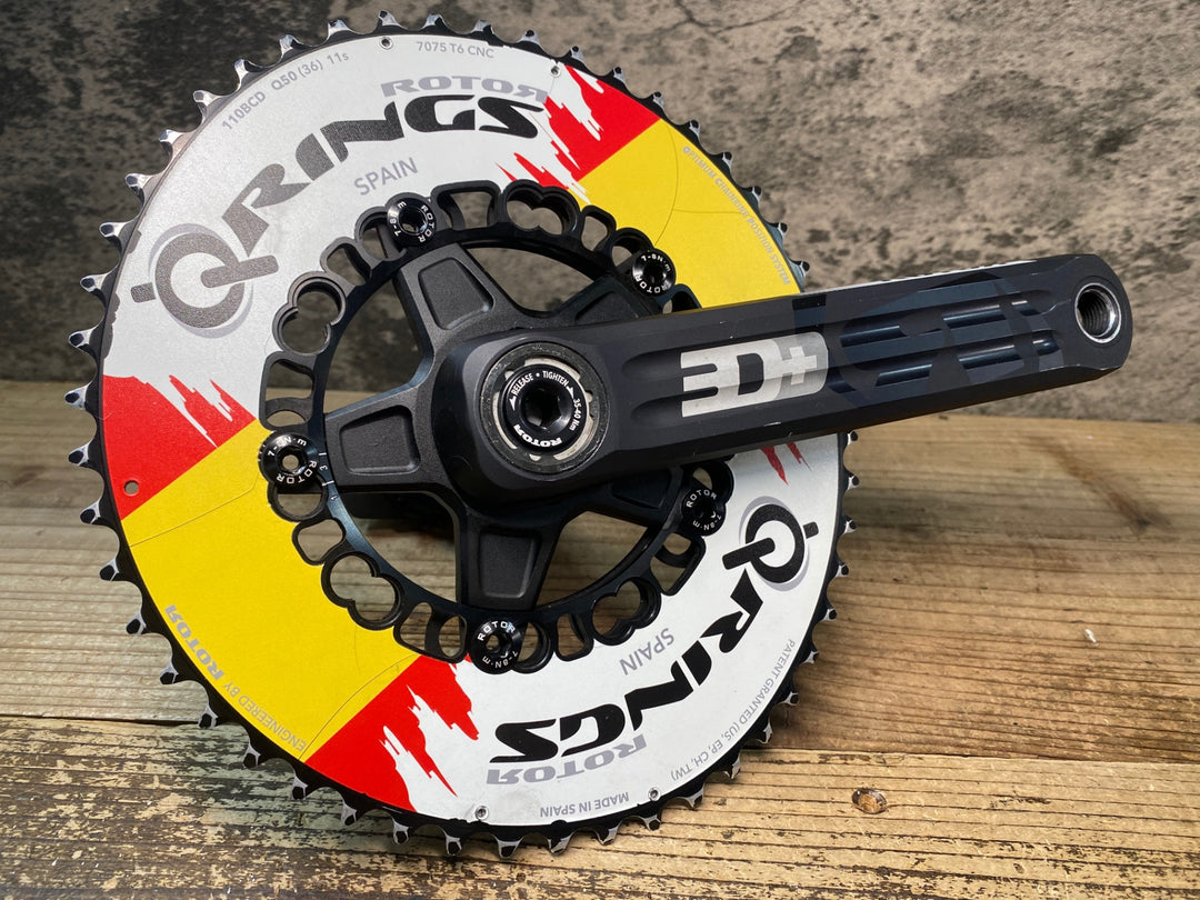 JI054 ローター ROTOR 3D+ IN POWER Q-RINGS パワーメーター クランクセット 170mm 50/36T 11S スピンドルΦ30
