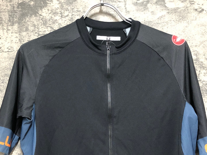 KD431 カステリ CASTELLI 半袖 サイクルジャージ 黒 S メッシュ